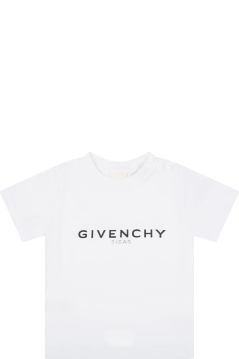 White T-shirt For Baby Kids With Logo