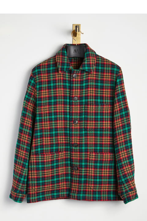 doppiaa Clothing for Men doppiaa Aasti Checked Wool Overshirt