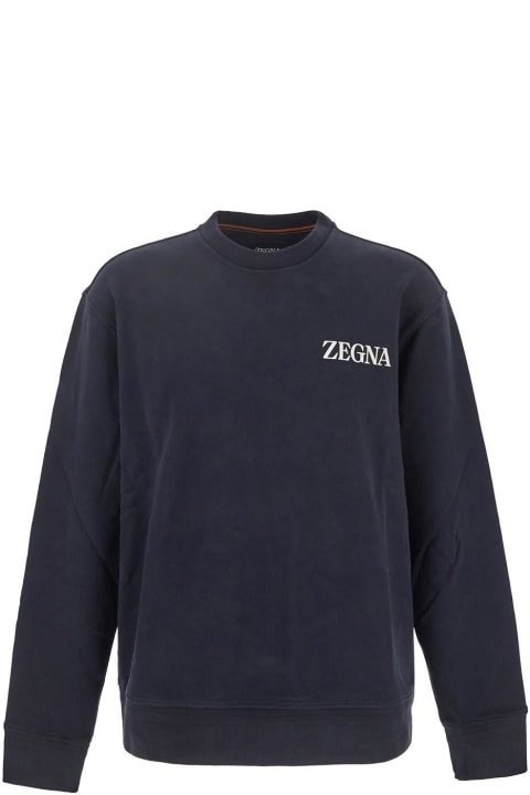 メンズ Zegnaのフリース＆ラウンジウェア Zegna Navy Blue Sweatshirt