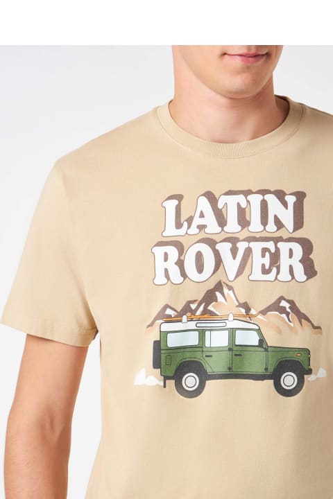Homeware MC2 Saint Barth Man Heavy Cotton T-shirt With Latin Rover Print