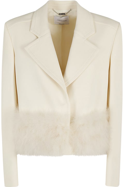 Blumarine Coats & Jackets for Women Blumarine Jacket Sable W Feath