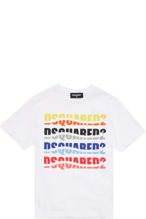 Dsquared2 for Kids Dsquared2 D2t1014u Relax T-shirt Dsquared Wave-effect Multicolor Branded T-shirt