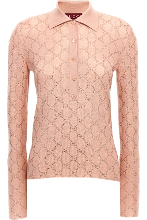 Topwear for Women Gucci Rhinestone Logo Polo Shirt