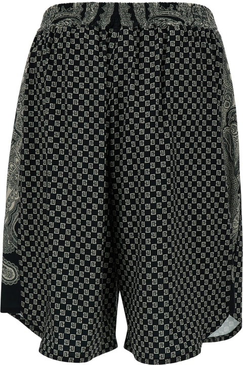Pants for Men Balmain Shorts With Monogram And Paisley Print