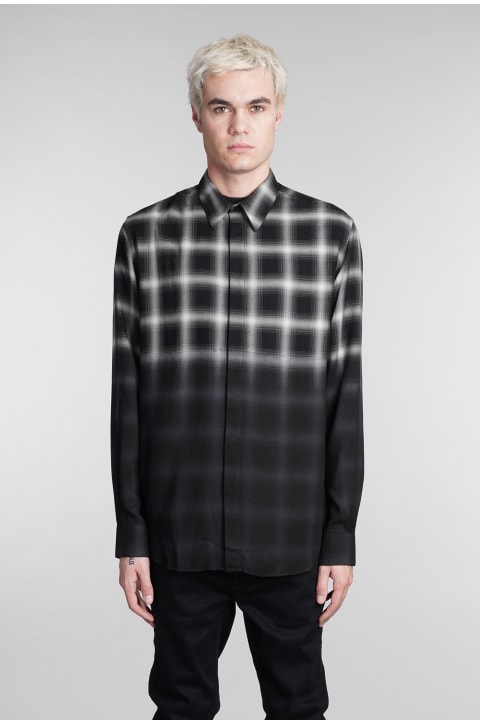Burdale Shirt In Black Wool And Polyester