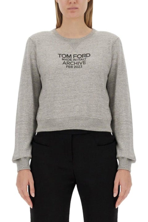 Tom Ford Fleeces & Tracksuits for Women Tom Ford Logo Printed Crewneck Sweatshirt