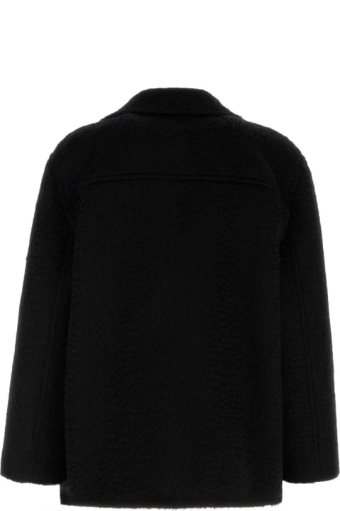 الملابس لـ القسم الرجالي Valentino Garavani Slate Mohair And Wool Coat