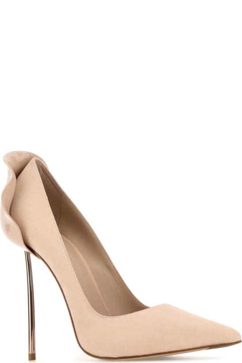 Le Silla High-Heeled Shoes for Women Le Silla Light Pink Suede Petalo Pumps
