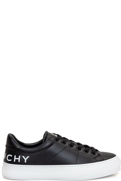 Givenchy for Men Givenchy Black City Sport Sneakers With Printed Logo