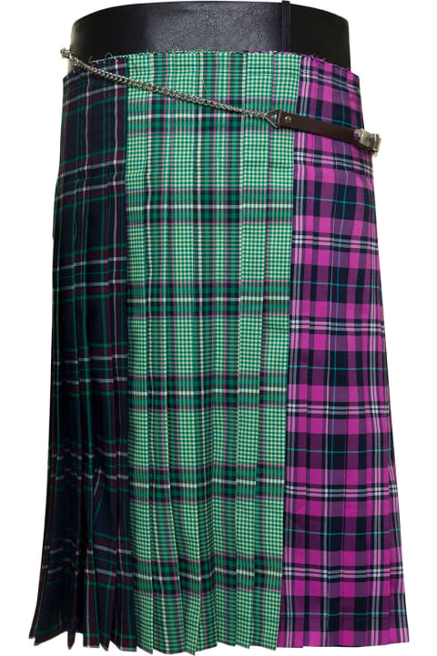 Andersson Bell Clothing for Women Andersson Bell Midi Multicolor Skirt With Chain And Check Motif In Fabric Woman