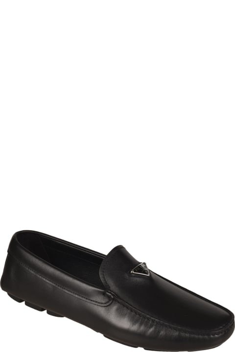 Loafers & Boat Shoes for Men Prada Logo Plaque Loafers