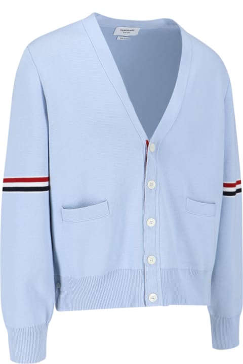 Sweaters for Men Thom Browne Tricolor Detail Cardigan