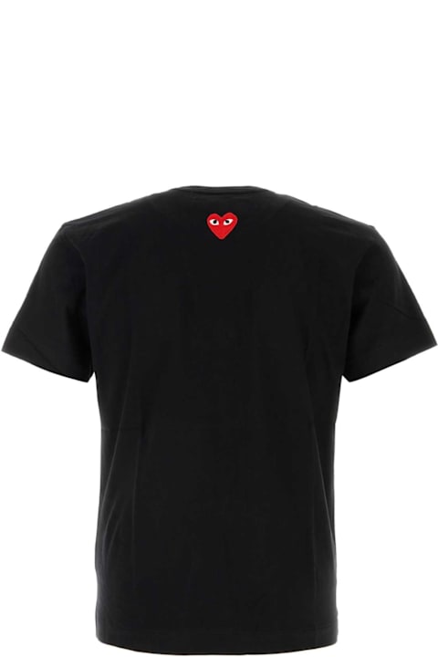 Comme des Garçons Play Topwear for Men Comme des Garçons Play Black Cotton T-shirt