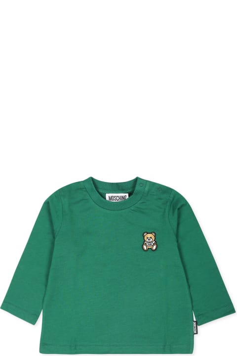 Moschino T-Shirts & Polo Shirts for Baby Girls Moschino Green T-shirt For Babykids With Teddy Bear