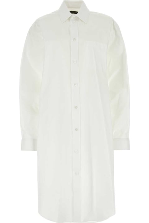 Fashion for Women Balenciaga White Poplin Shirt Dress