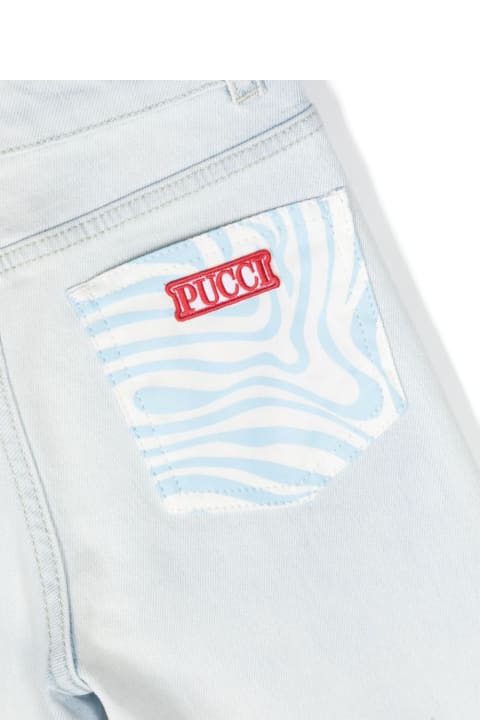 Pucci Bottoms for Girls Pucci Jeans Con Applicazione