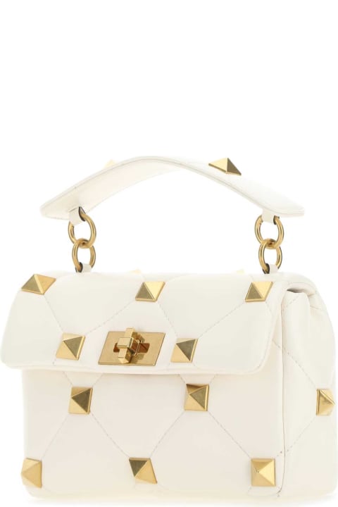 Bags Sale for Women Valentino Garavani Ivory Nappa Leather Medium Roman Stud Handbag