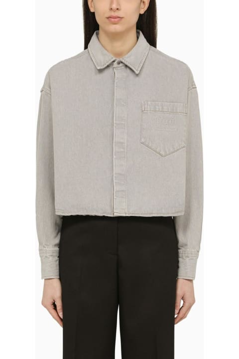 Fashion for Women Ami Alexandre Mattiussi Grey Denim Cropped Shirt