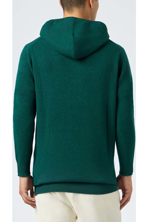 Homeware MC2 Saint Barth Man British Green Lambswool Hooded Sweater Mahony