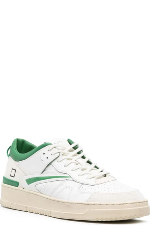 D.A.T.E. Sneakers for Men D.A.T.E. White And Green Torneo Sneakers