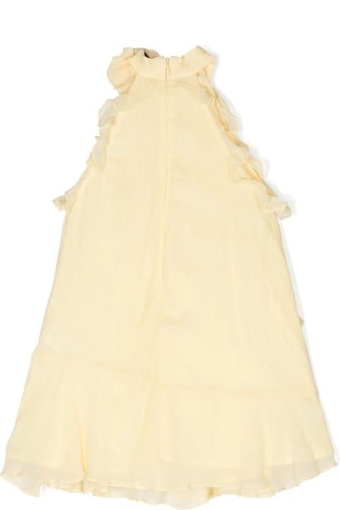ガールズ Miss Blumarineのワンピース＆ドレス Miss Blumarine Pastel Yellow Ruffled Chiffon Dress