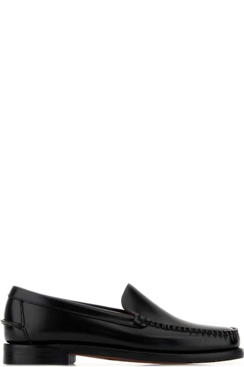 Sebago Black Leather Frank Loafers