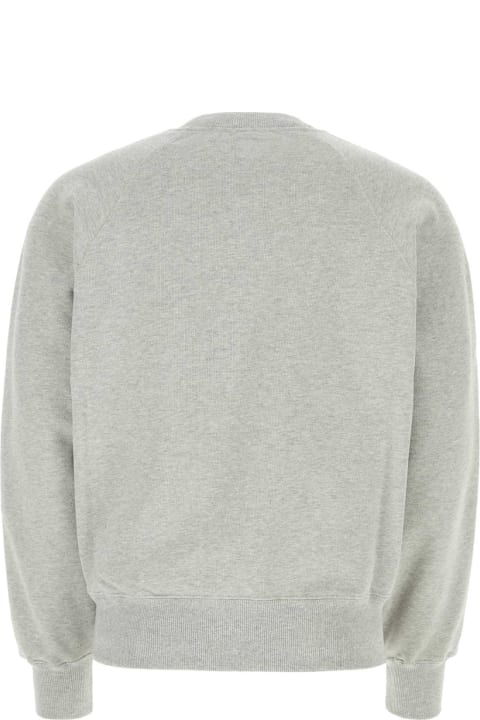 Ami Alexandre Mattiussi for Women Ami Alexandre Mattiussi Melange Grey Stretch Cotton Sweatshirt