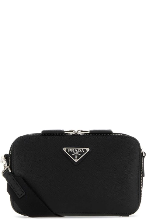 Prada Shoulder Bags for Women Prada Black Leather Brique Crossbody Bag