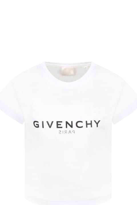 White T-shirt For Kids With Logo