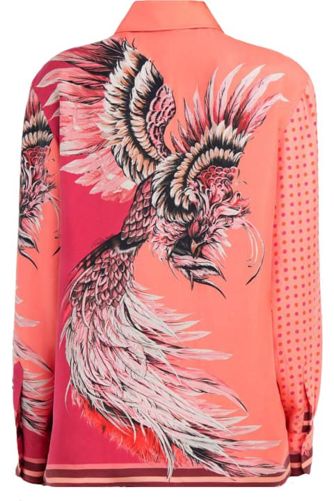 Clothing for Women Roberto Cavalli Plumage Print Silk Shirt
