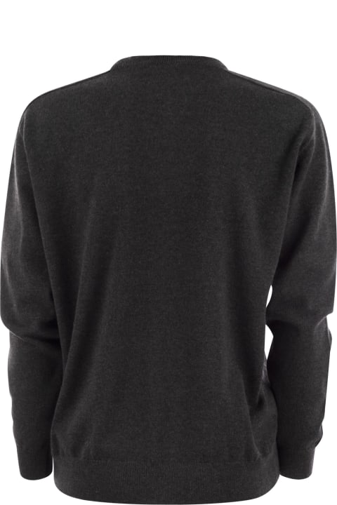 Fleeces & Tracksuits for Women Brunello Cucinelli Cashmere Sweater With Neck Jewel