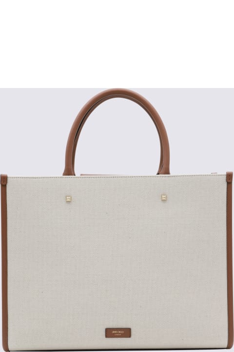 Fashion for Women Jimmy Choo Natural Canvas And Leather Avenue Tote Bag