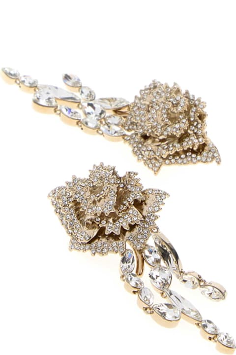 Homeware Alexander McQueen Embellished Metal Garofano Earrings