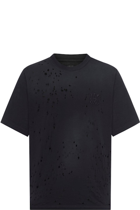 AMIRI ملابس علوية لـ القسم الرجالي AMIRI Ma Shotgun Embroidered T-shirt