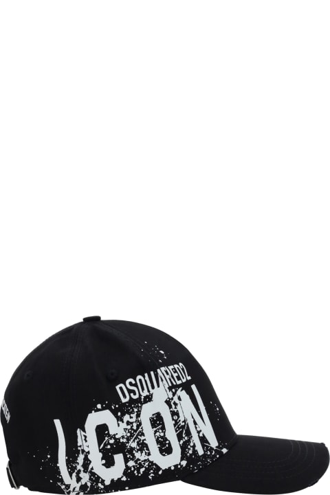 Dsquared2 Hats for Men Dsquared2 Black Cotton Hat