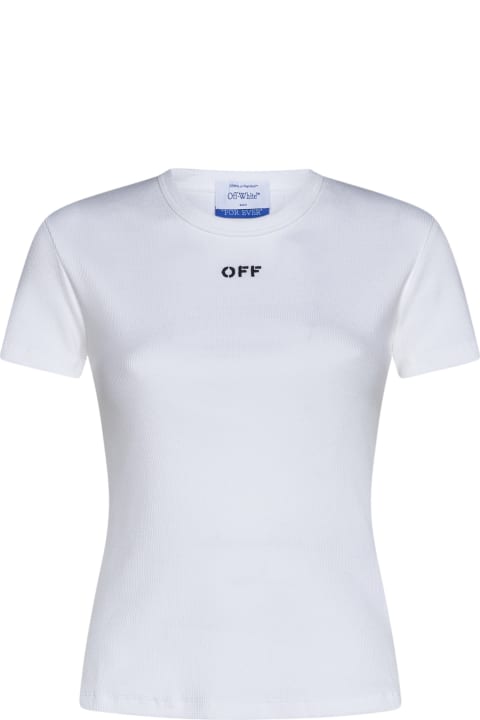 Off-White Topwear for Women Off-White White T-shirt With Logo