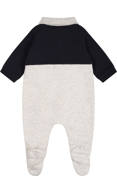 Bodysuits & Sets for Baby Boys Hugo Boss Grey Babygrow For Baby Boy With Logo