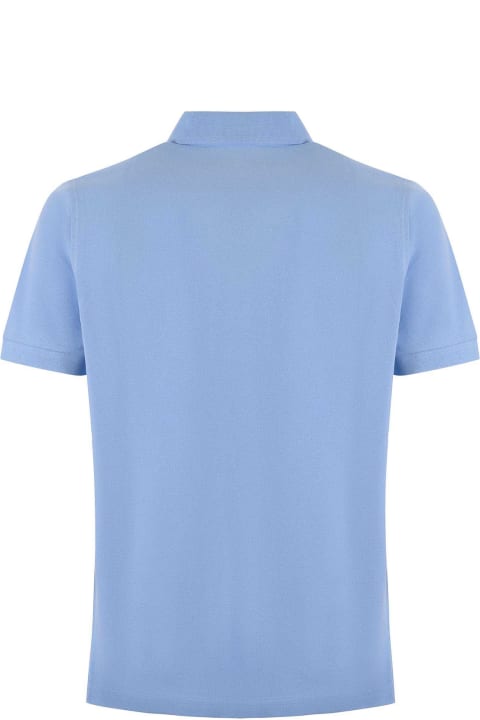 Fashion for Men Fay Light Blue Short-sleeved Polo Shirt In Cotton
