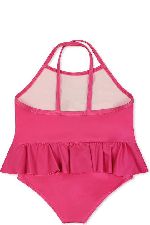 Moschino Swimwear for Baby Girls Moschino Fuchsia One-piece Swimsuit For Baby Girl With Teddy Bear