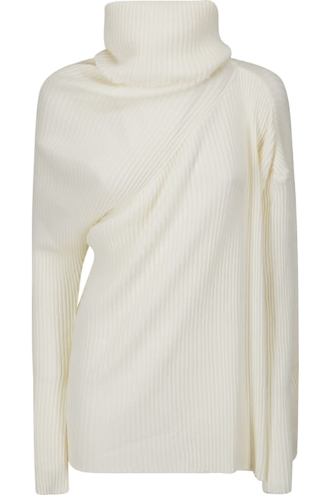 Marques'Almeida Clothing for Women Marques'Almeida Merino Wool Knitted Draped Jumper With Turtleneck