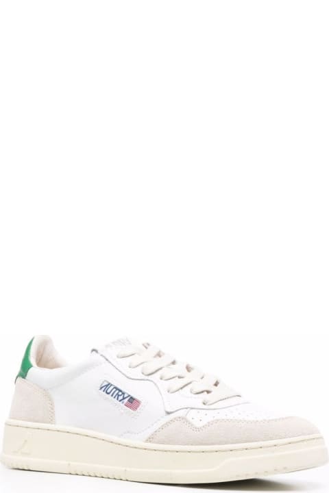 Sneakers for Men Autry 'medalist Low' White Sneakers With Suede Inserts And Contrasting Heel Tab In Leather Man