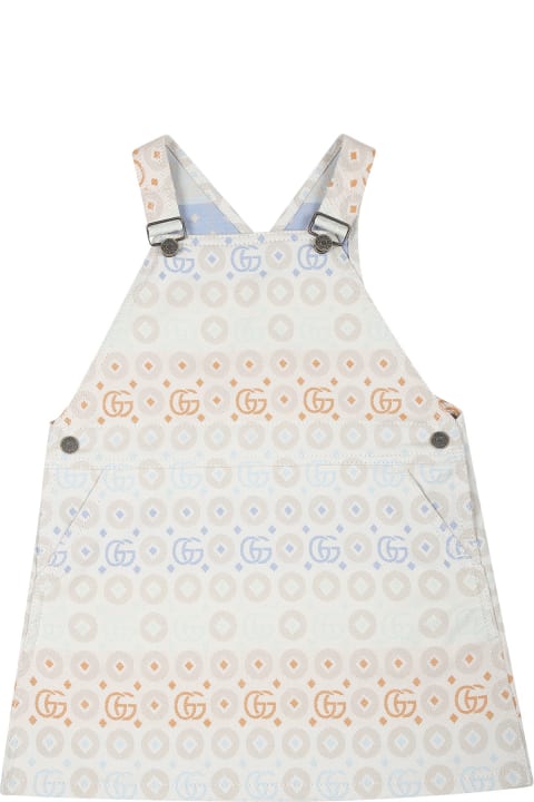 Gucci for Boys Gucci Ivory Dungarees For Baby Girl With Double G