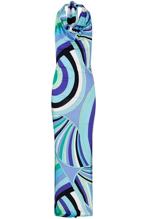 Pucci فساتين لـ السيدات Pucci Abstract Printed Midi Dress