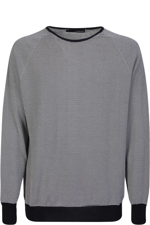 Lardini Fleeces & Tracksuits for Men Lardini Striped Blue Sweatshirt