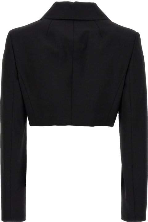 Dolce & Gabbana Coats & Jackets for Women Dolce & Gabbana Double-breasted Cropped Stretch Wool Blazer