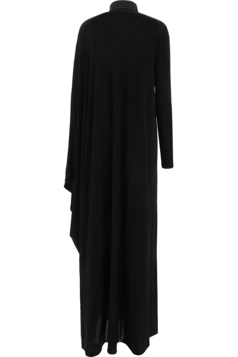 Dresses for Women Balenciaga Drape Panel Asymmetric Long Dress