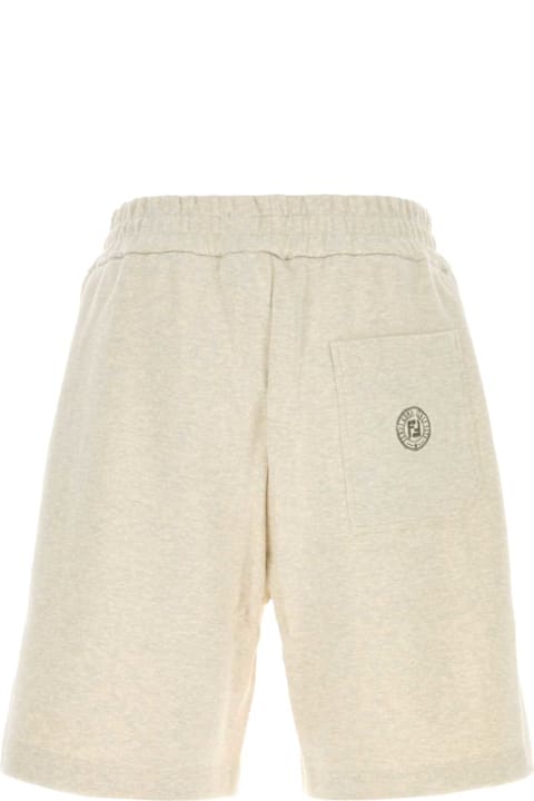 Fendi for Men Fendi Melange Cream Cotton Bermuda Shorts