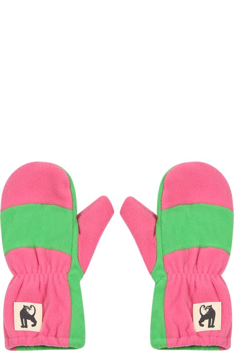Fashion for Kids Mini Rodini Green Gloves For Girl With Panther