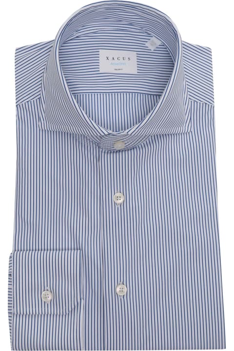 Xacus Clothing for Men Xacus Light Blue Shirt With Stripes