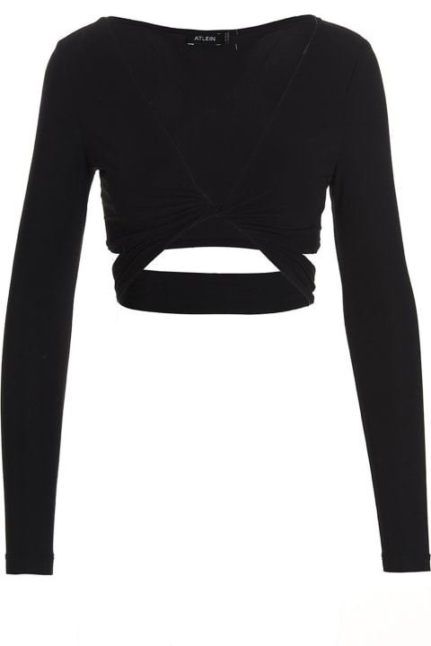 Atlein Topwear for Women Atlein Crossed Cropped Top